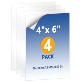 Wtrgas 4 Pack 4x6 Strengthened Replacement Glass Sheet for Picture Frame, Tempered Glass for 4 by 6 Photo Frame