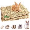 COTELEEC 2 PCS Rabbit Grass Mats, Natural Straw Hay Woven