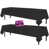 2pk Long Black Table Cloth Party | 274 x 137cm