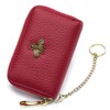 imeetu RFID Credit Card Holder, Small Leather Zipper Card Case