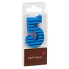 Papyrus Number 5 Birthday Candle, Blue Stripes (1-Count)