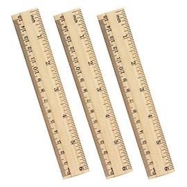 3 Pack Wooden Ruler 6 Inch Rulers Bulk Wood Measuring Ruler for Students Office School Supplies 2 Scale (15 cm)