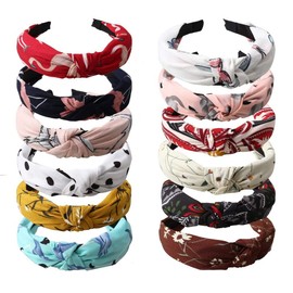 12pcs Printed Headbands, Floral Print Turban Knot Headbands for Women Girls