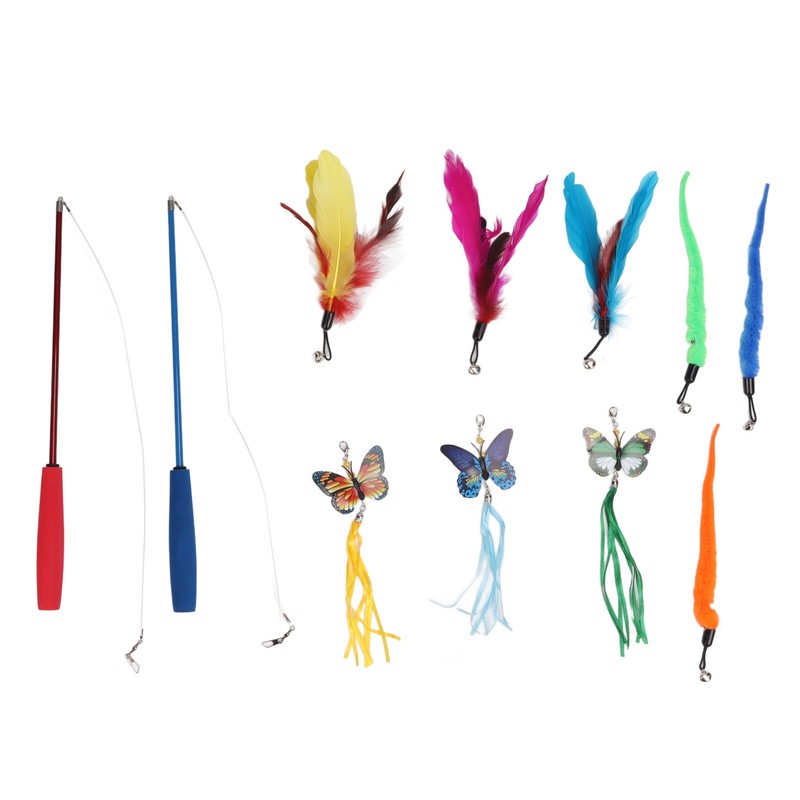 Funny Cat Feather Stick Interactive Thickening Lightweight Cat Feather Toys