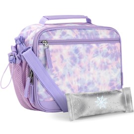 Choco Mocha - Fiambrera de teñido anudado para niños, loncheras para niñas, bolsa de almuerzo escolar, bolsas de hielo con correa para el hombro para niños pequeños preescolares, jardín de infantes