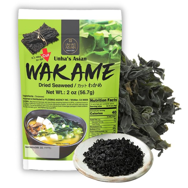 Korean First-Grade Baby Wakame Dried Seaweeds Flake 2 OZ - 100% Natural from Ocean Cooking for Miso Soup, Salad, Sea Vegetable, Healthy, Gluten Free, Product of Korea Pack of 1 (Wakame)