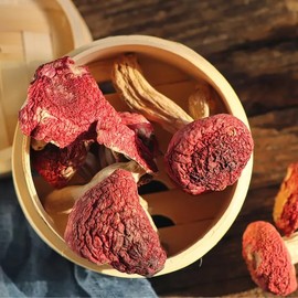 Dried Wild Russula Mushrooms, Nutritious Red Mushrooms, Dried Red Shiitake Mushrooms, Premium Confinement Mushrooms, 2 Oz 云南红菇