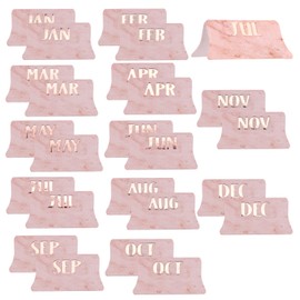 AIEX 72Pcs Monthly Tabs Calendar Stickers, Monthly Calendar Stickers Tabs Adhesive Index Tabs for Planners, Journal, Notebook, Agendas and Organizers, Office and Sturdy (Pink)