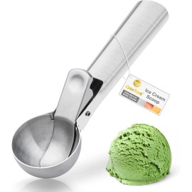 YasTant Premium Ice Cream Scoop with Trigger Ice Cream Scooper Stainless Steel, Heavy Du