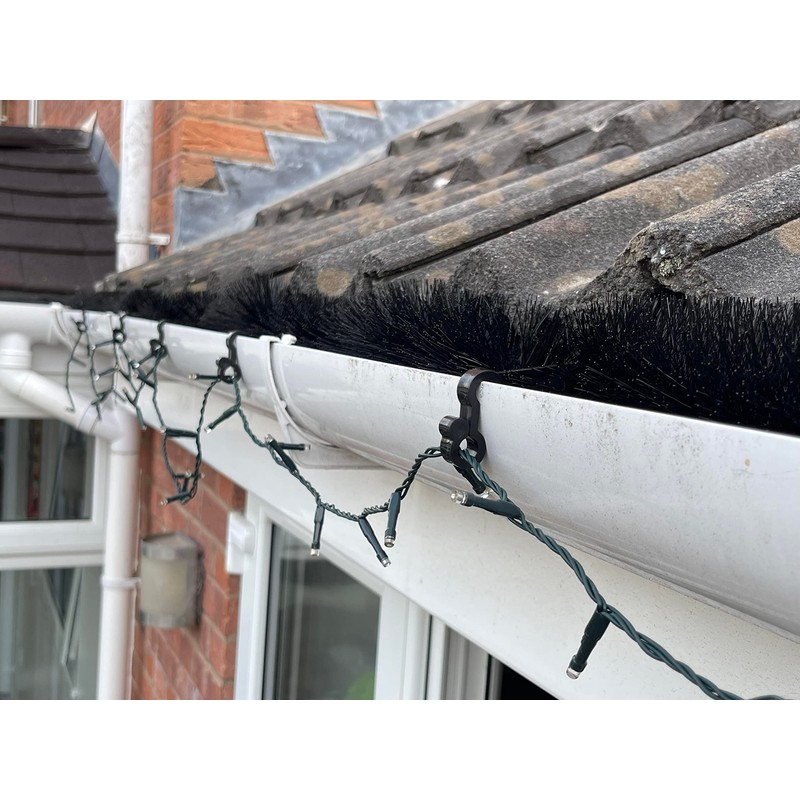 Gutter Brush Clips [50 Pack]- Keeps Leaf Guard Brush in