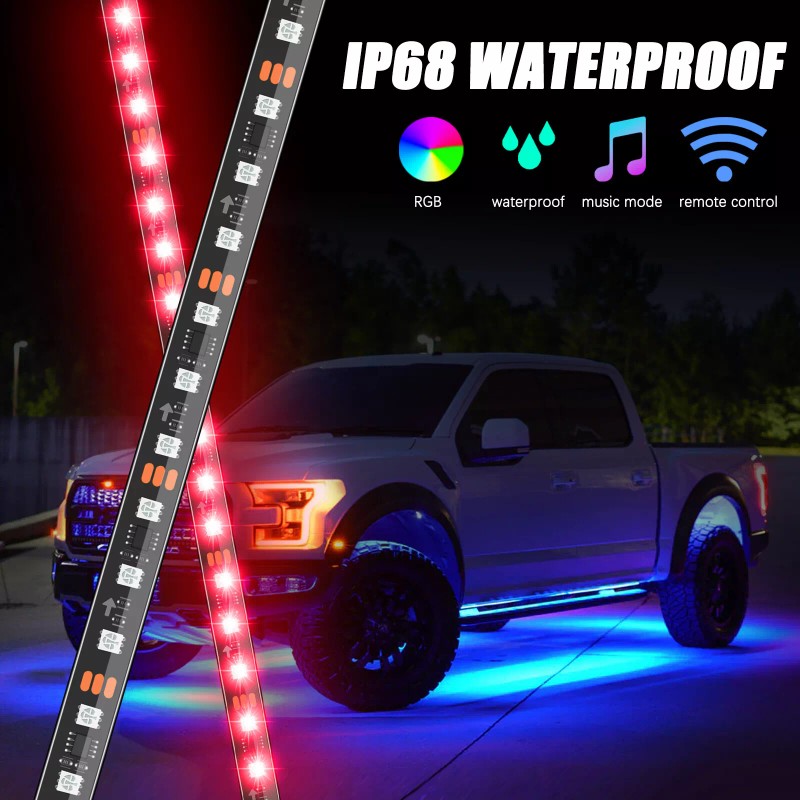 KEEPDSGN 6PCS RGB LED Under Car Underglow body Light Strip