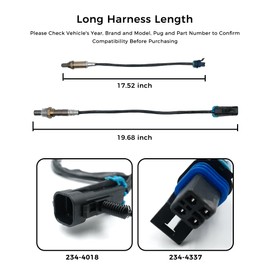 ONHUMILLOIN Oxygen Sensor Upstream&Downstream O2 Sensor 234-4528 234-4529 Fit for Chevy Cruze 2011-2015 1.4L L4, Sonic 2012-2020 1.4L L4, Trax 2012-2020 1.4L L4 2pcs