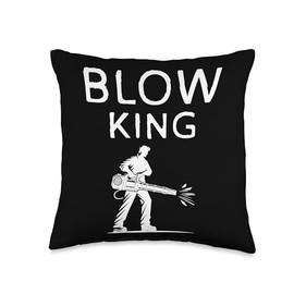 Blow King Autumn Leaf Blower Throw Pillow