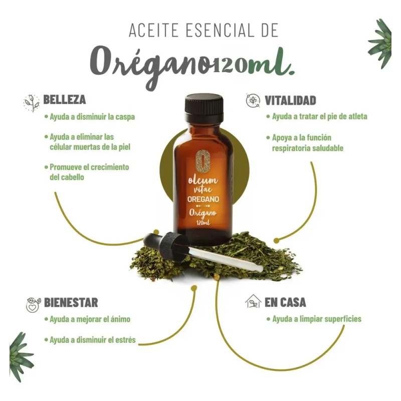 Oleum Vitae - Aceite Esencial 100% Puro De Orégano 120ml