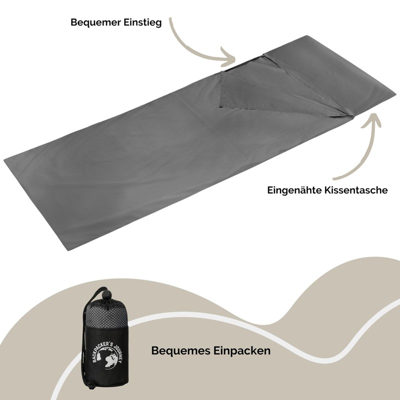Backpacker's Journey Sleeping Bag Ultralight (Only 265 g) 100% Cotton