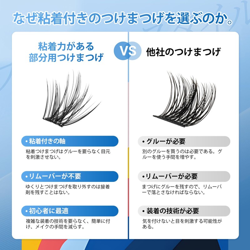NAGARAKU Partial False Eyelashes, No Glue Required, Lightweight, One-touch False