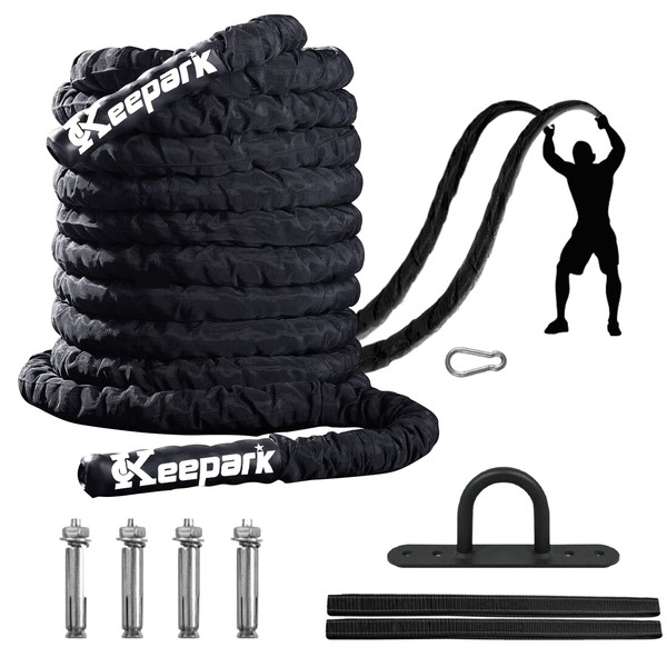 Battle Rope,Weighted Jump Rope,Exercise Rope 1.26 inch,Battle Rope 30ft,Heavy Exercise
