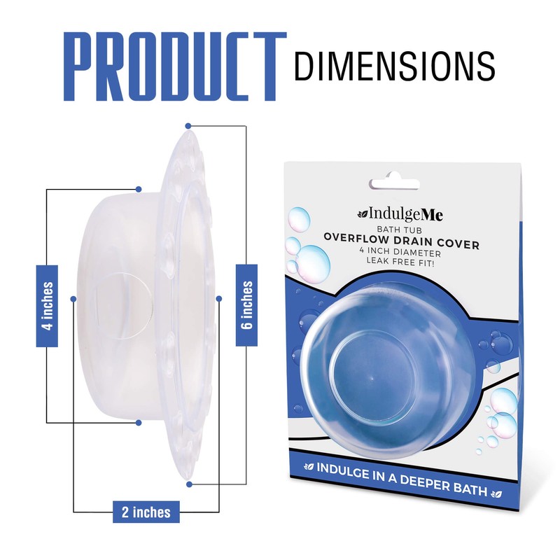 Overflow Drain Cover, 4 Inch Diameter, Enjoy a Deeper Bath,