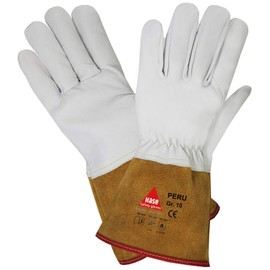 Hase Safety Gloves Unisex Peru Schwei erhandschuhe, Braun/Weiß, XL (1er Pack) EU