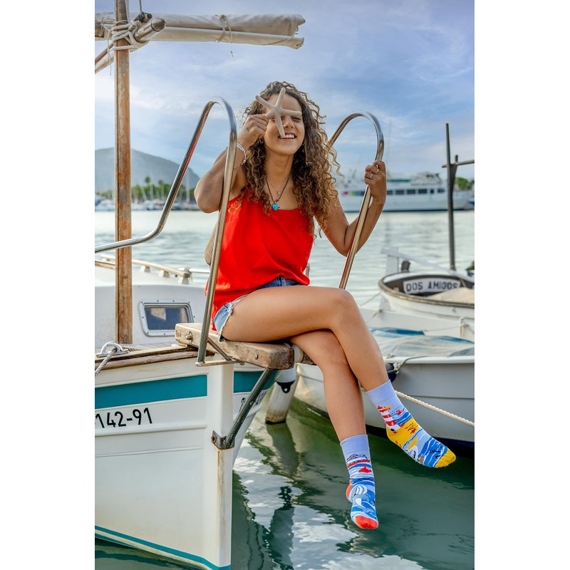 Spox Sox Casual Unisex Multicoloured Socks for Individualists, Sea and