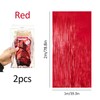 Red Foil Fringe Curtain Backdrop Curtain, Red Tinsel Curtain Party