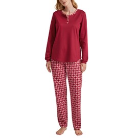 CALIDA Family & Friends Women's Cuffed Pyjamas, Rio Red
