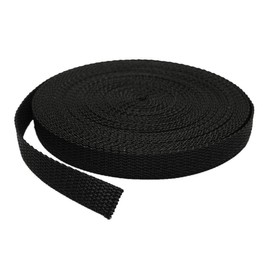 RETON 15mm Wide 10 Yards Black Nylon Webbing Strap + 20 PCS Adjustable Buckles Plastic Side Release Buckles