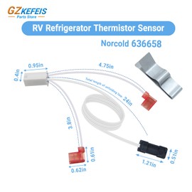 636658 Thermistor Assembly for Norcold, Compatible with Models 1200/1210/N1095, Replacement RV Refrigerator Accessory for Enhanced Cooling Performance, Fits N300/N400/N41X/N51X/N61X/N62X Models