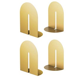 Ondeam Runway Gold Bookends for Books,2 Pair Metal Book Holders for Office Shelves Adults & Kids Gift(Gold*2)