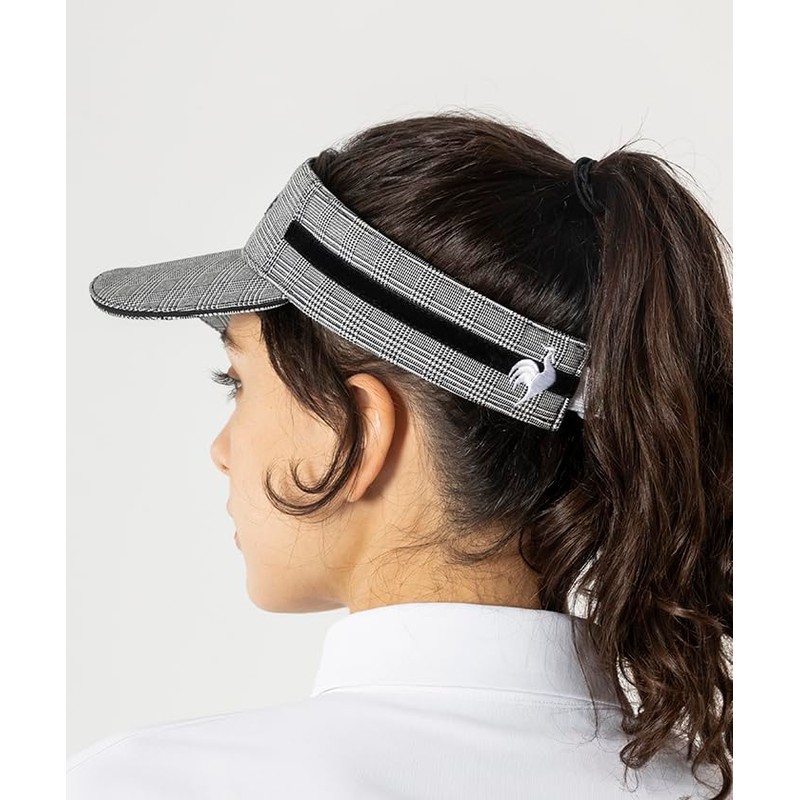 Cox Sportif LG4FCP50L Women's Visor, Checkered Pattern, Velour Tape, Cute,