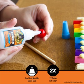 Gorilla Ultimate Super Glue, Clear Glue, 15 Grams (Pack of 1) - Fast-Setting Cyanoacrylate for Quick Fixes & Repairs with Anti-Clog Cap