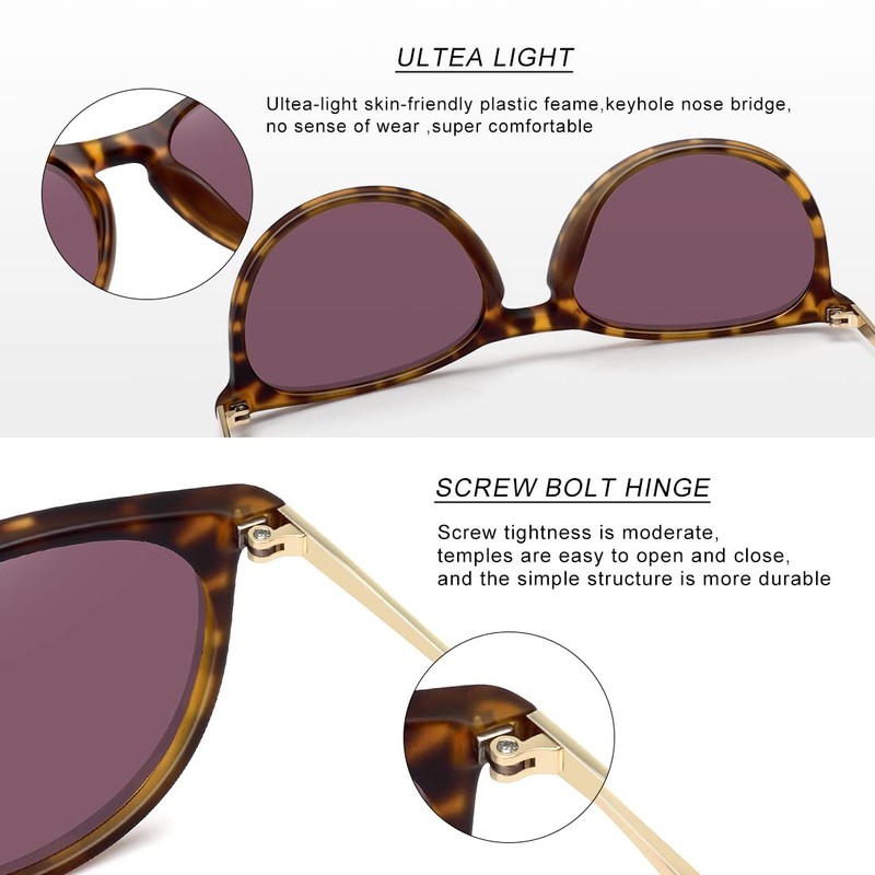 WOWSUN Vintage Round Polarized Sunglasses for Women and Men, green