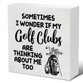 Golf Quote Decor Gift for Golf Lover Golfer Decorative Wooden Block Sign Golf Life Decorations for Home Office Shelf 5 x 5 Inch
