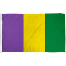 Mardi Gras Flag 3x5 Carnival New Orleans NOLA Crown Beads Masquerade Mask 100D Premium Quality Fade Resistant Flag Banner