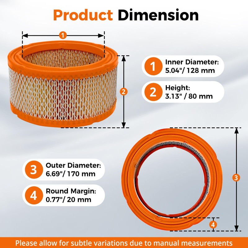 0C8127 Air Filter Compatible with Generac Guardian V-Twin 760cc 990cc