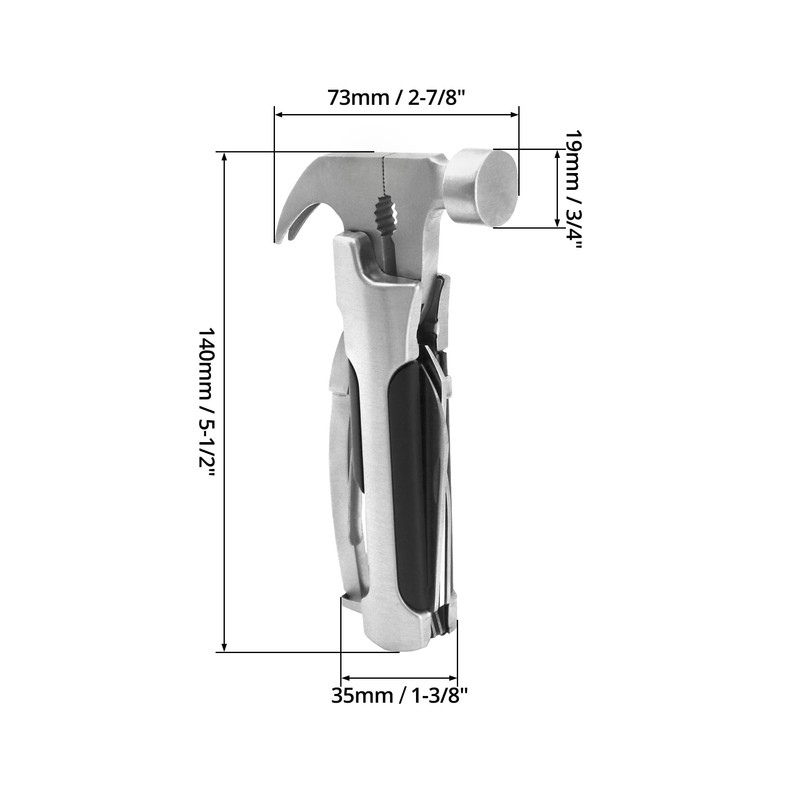 QWORK® All in One Hammer Multitool, Multi Tool Gadgets, Camping