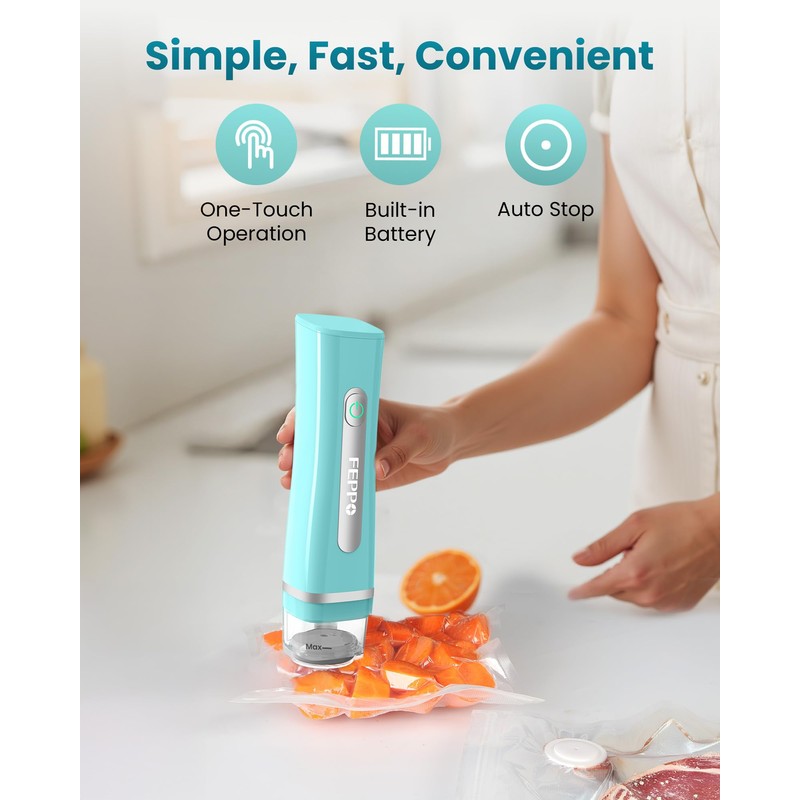 FEPPO Vacuum Sealer for Food with Visible Water Tank, Handheld