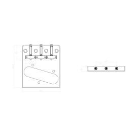 AxLabs Hardware KD By AxLabs Tele Style 3-Saddle Bridge for String-Through-Body - Nickel