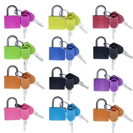 Small Suitcase Locks with Keys, 12 Pcs Tiny Luggage Locks, Small Padlocks for Locker, Mini Lock for Locker, Backpack, Suitcase, Travel Bags, Luggage, Diary, School Gym Locker