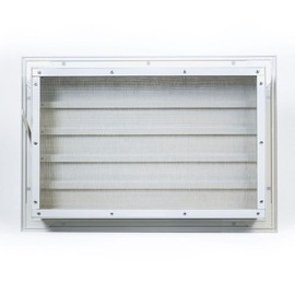 Aluminum Garage Door Air Vent Grille Register - with Damper Control Lever for Winter & Summer Settings - with Insect Net Prevent Guard [Outer Dimensions: 17.5"w X 12"h]