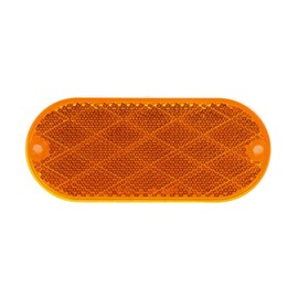 Truck-Lite 98001Y Yellow Reflector (Oval, Yellow, Reflector, 2 Screw Or Adhesive Mount)
