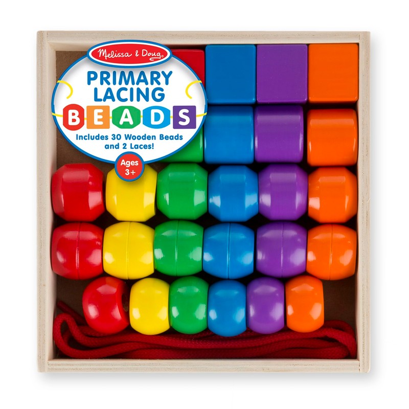 Melissa & Doug Primary Lacing Beads - Educational Toy with