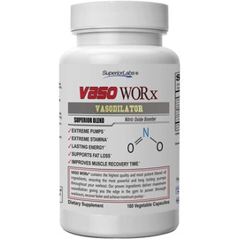 Superior Labs – VASOWORx® – Nitric Oxide Supplement – Extra Strength - 1,600 mg, 180 Vegetable Capsules – 7 Powerful Ingredients – Increased Energy, Stamina, & Circulatory Support
