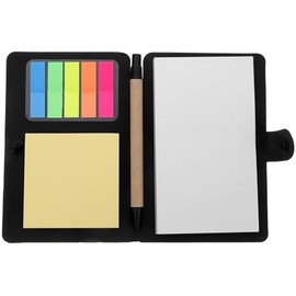 Cuaderno con Bolígrafo y Bloc de Notas Adhesivas Pequeñas en Color Negro, Diseño Compacto y Elegante para Decoracion Escuela y Kit de Útiles Escolares