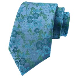 Secdtie Corbata de seda para hombre, diseño floral de lujo, para boda, Azul / Patchwork, Talla única