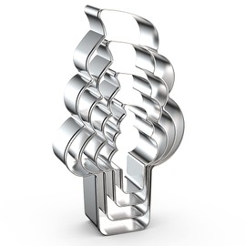 Soft Serve Ice Cream Cone Cookie Cutter Set in Assorted Large Sizes - 5", 4", 3", 2" - 4 Piece - Stainless Steel