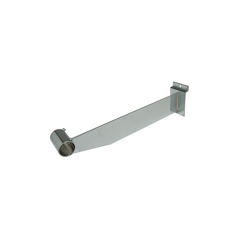 12" Slatwall 1.25" Diameter Round Tube Holding Hangrail Bracket for