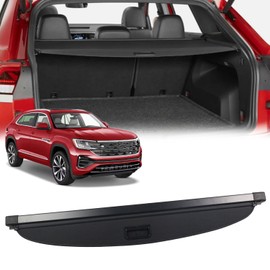 Marretoo Cargo Cover for VW Atlas Cross Sport 2020 2021 2022 2023 2024 2025 Volkswagen Accessories Black Retractable Trunk Cover Cargo tonneau Shield Shade Replacement for 3CM061167