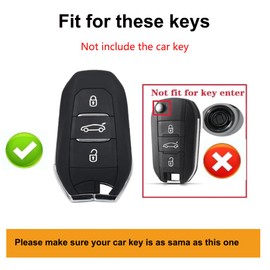 ontto Leather Car Key Case Key Case Key Case Protective Key Fob Suitable for Peugeot e208 208 3008 308 SW GT 5008 2008 Citroen C4 C5 Berlingo Keyless 3 Buttons Accessories Brown