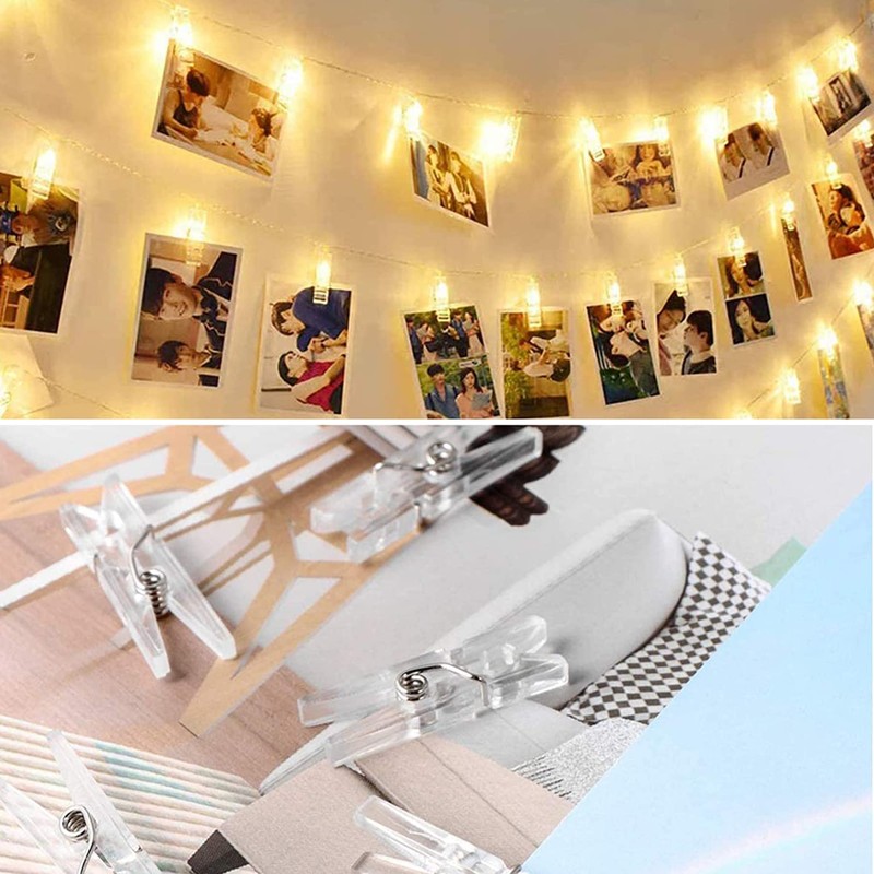 100 Pcs Mini Clear Pegs Tiny Little Photo Clips 35mm
